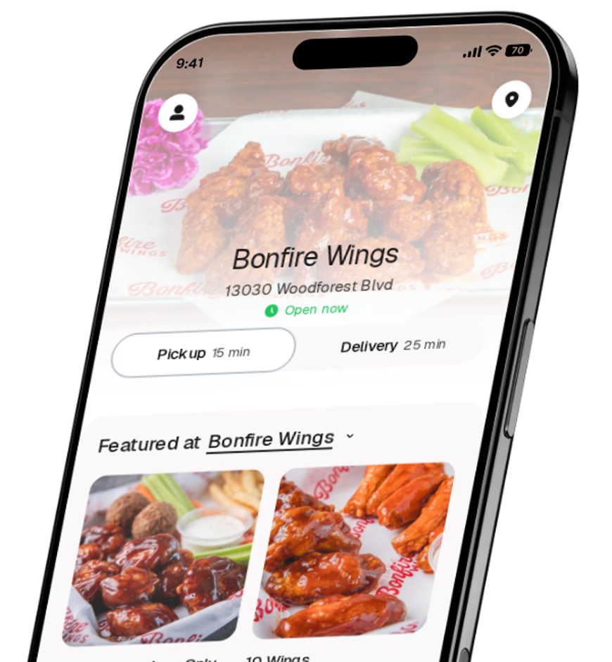 Bonfire Wings app preview